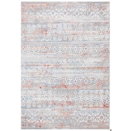 Safavieh 8 x 10 ft. Amelia Contemporary Rectangle Power Loomed Area Rug, Grey & Rust ALA484G-8
